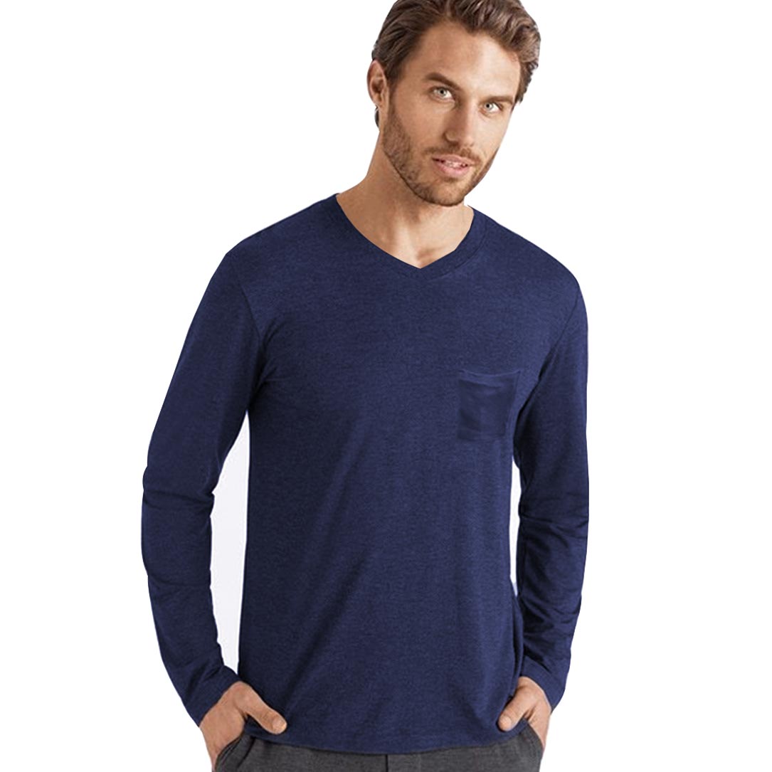 Camiseta de Hombre Cuello V Manga Larga