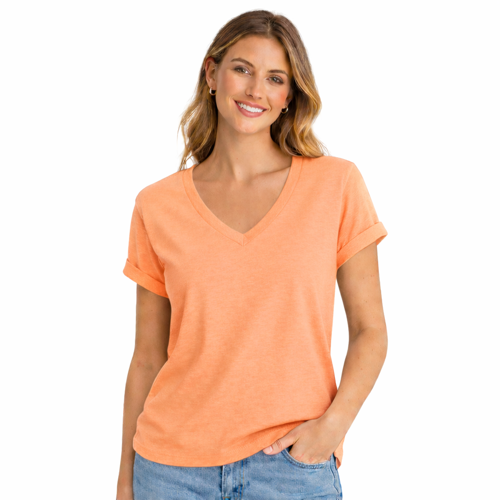 Camiseta Cuello V Mujer