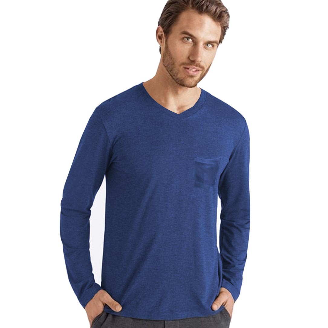 Camiseta de Hombre Cuello V Manga Larga