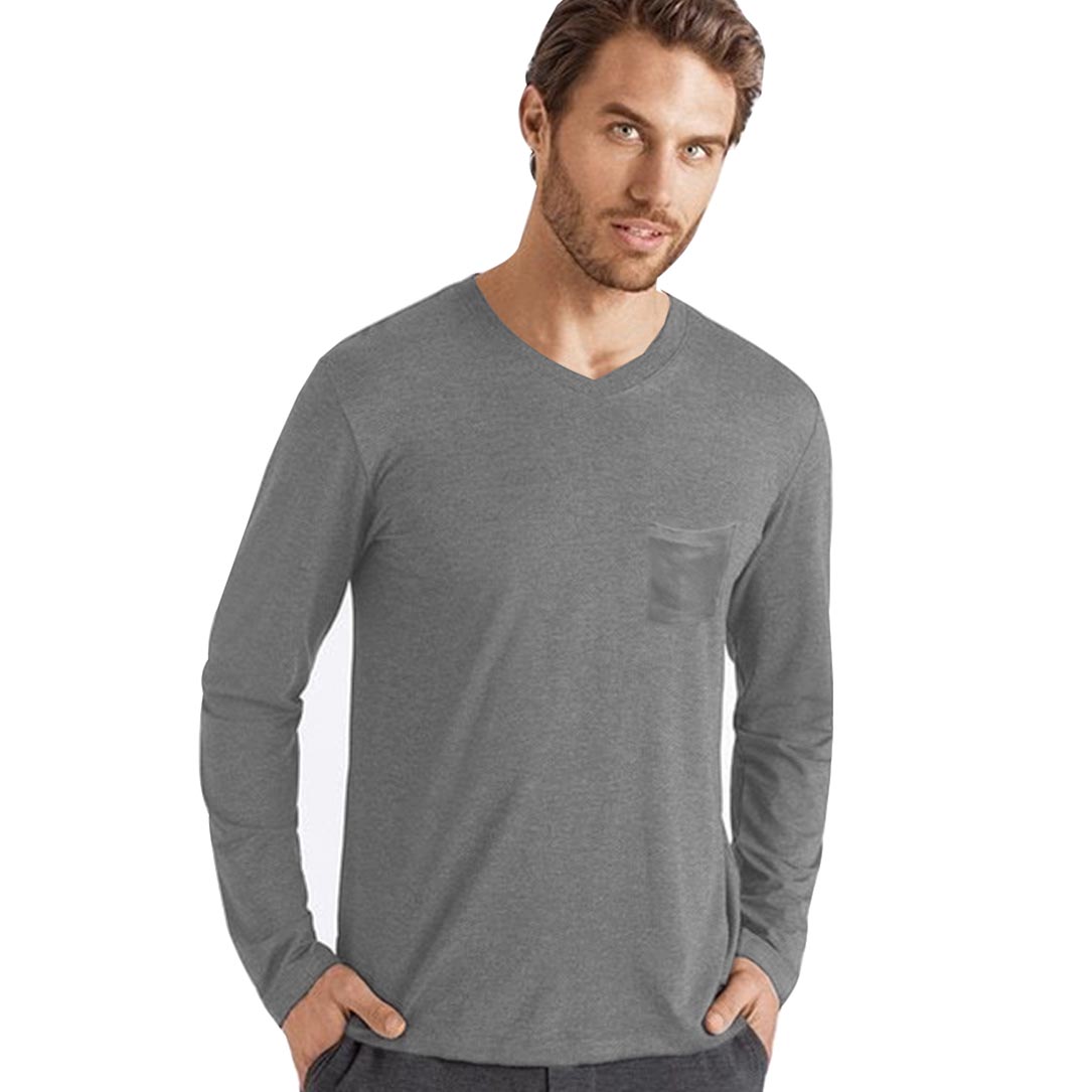 Camiseta de Hombre Cuello V Manga Larga