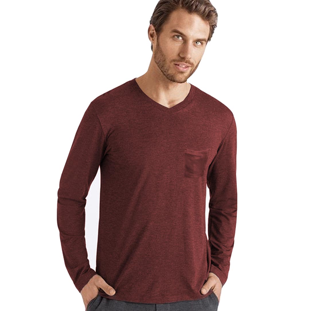 Camiseta de Hombre Cuello V Manga Larga