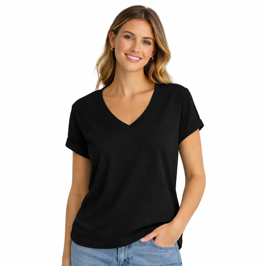 Camiseta Cuello V Mujer