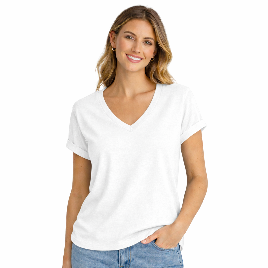 Camiseta Cuello V Mujer