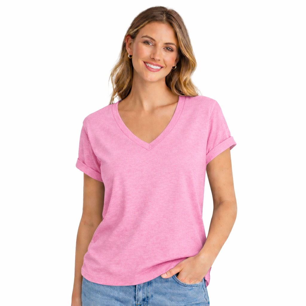 Camiseta Cuello V Mujer