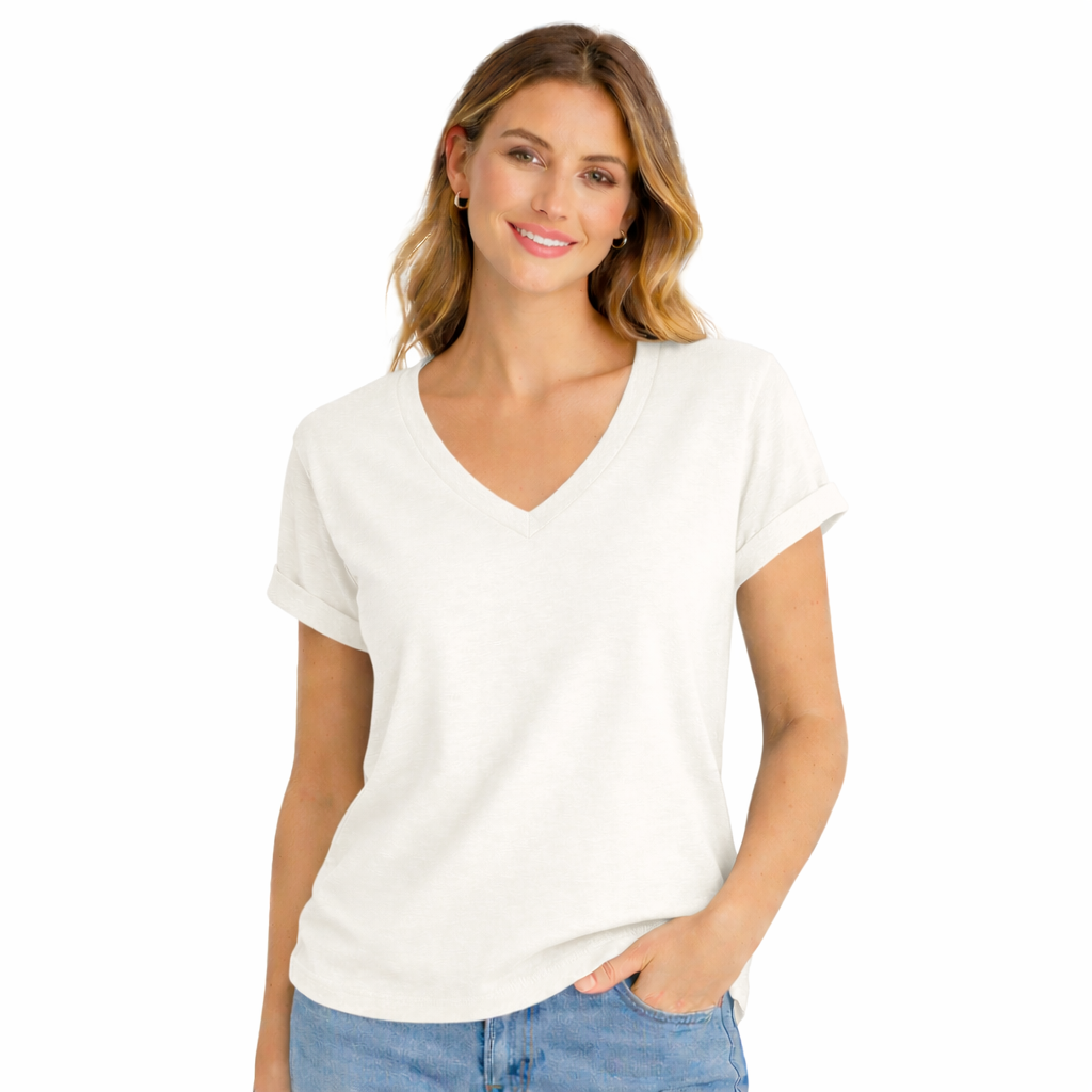 Camiseta Cuello V Mujer