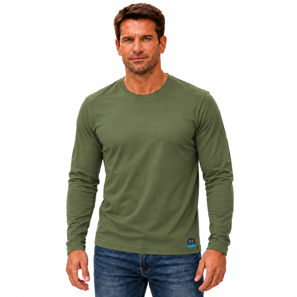 Camiseta Manga Larga Cuello Redondo para Hombre
