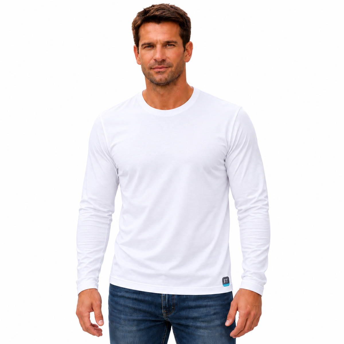Camiseta Manga Larga Cuello Redondo para Hombre